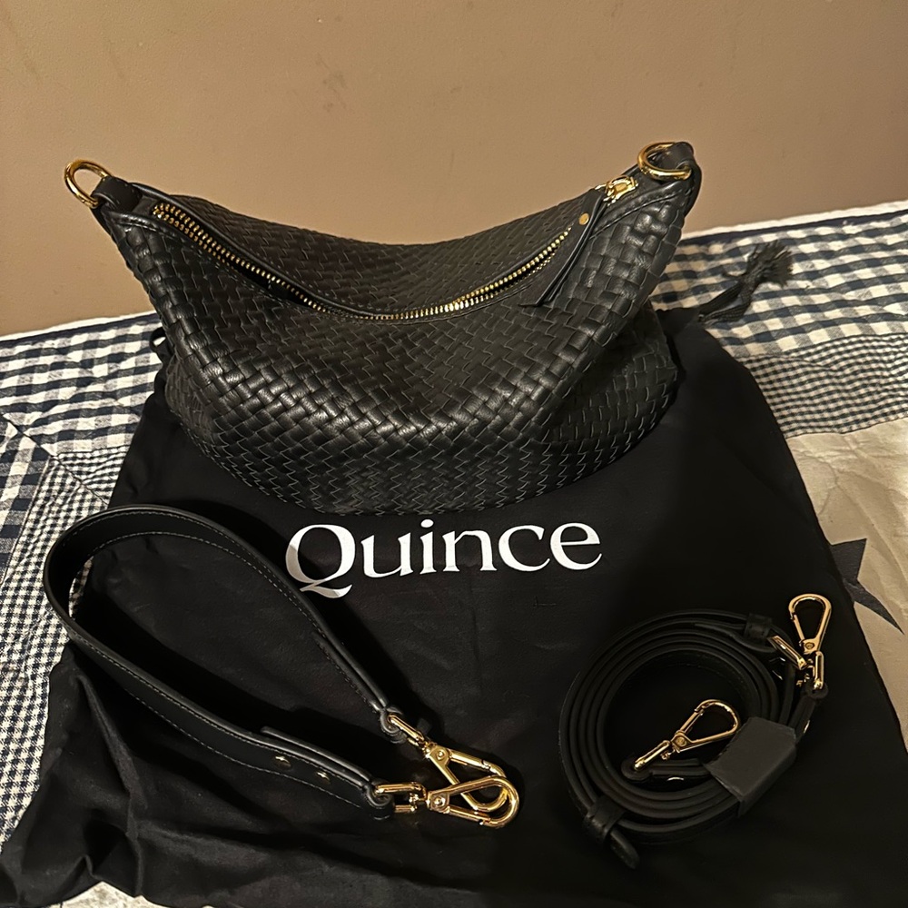 Quince Italian Handwoven Leather
Mini Shoulder Bag